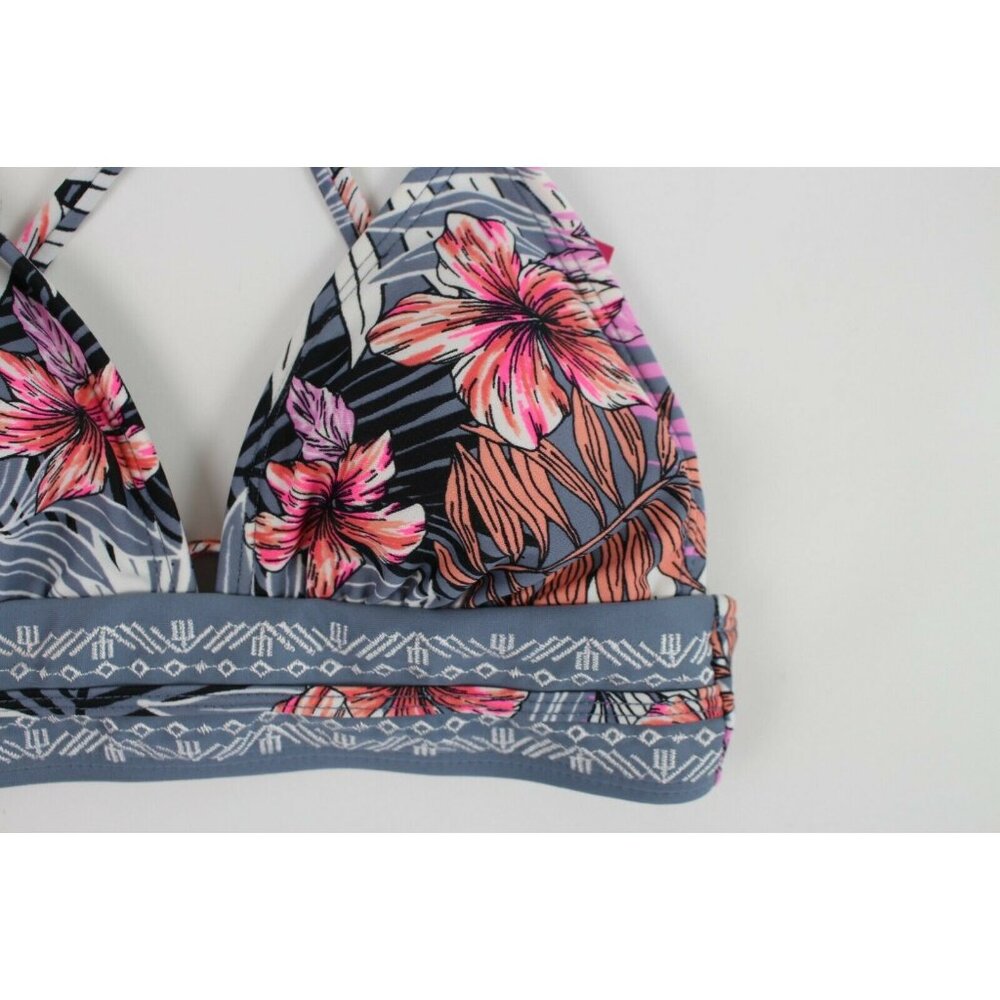 Xhilaration Juniors Floral Embroidered Strappy Triangle Swimsuit Top Size XS